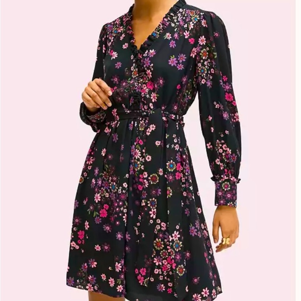 Kate Spade Bora Flora long sleeves dress